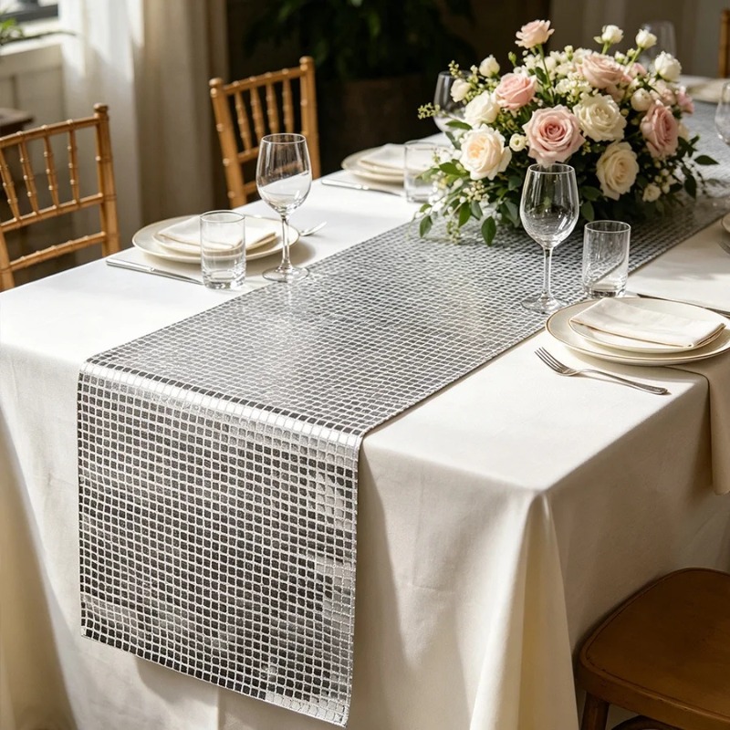 Table Runner Sequin - 글리터 스팽글 테이블 러너, 웨딩 리셉션