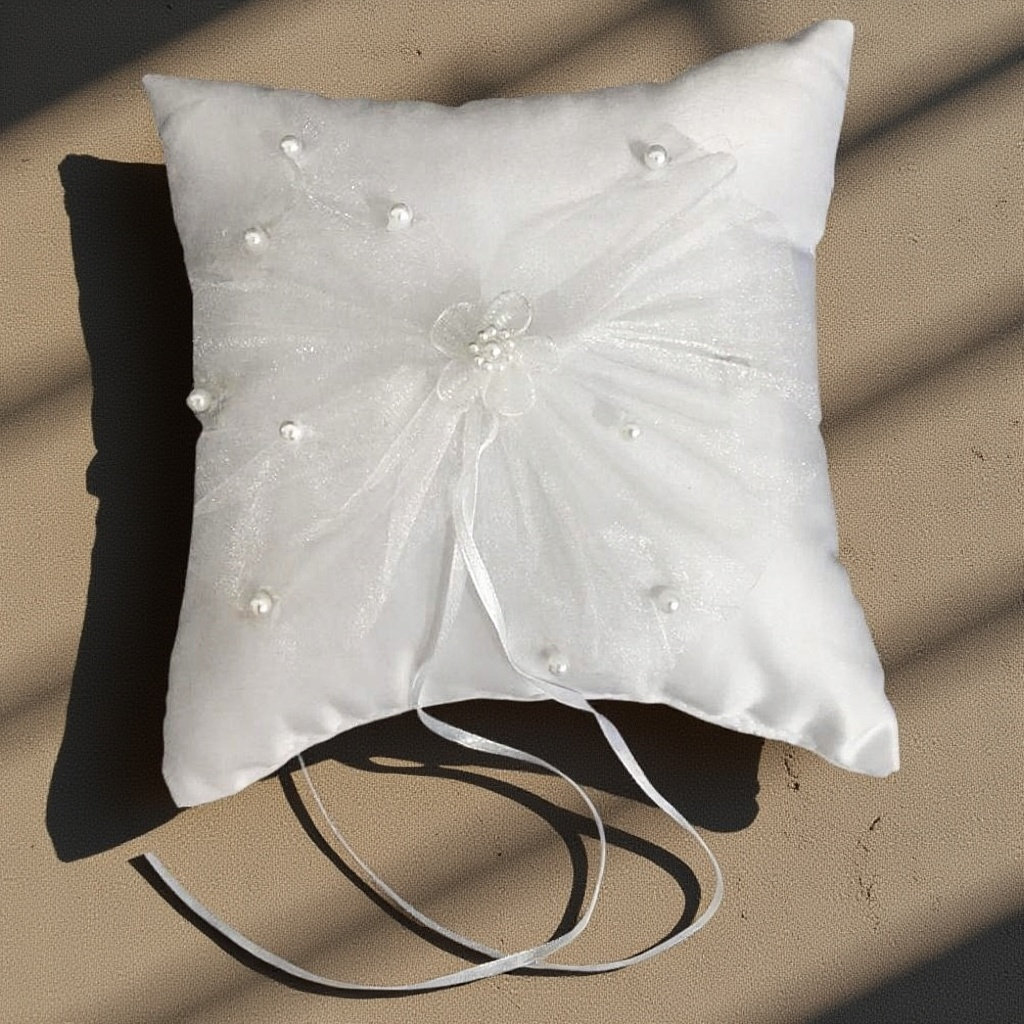 Ring Bearer Pillow - 웨딩 반지 쿠션, 신부용 부드러운 꽃과