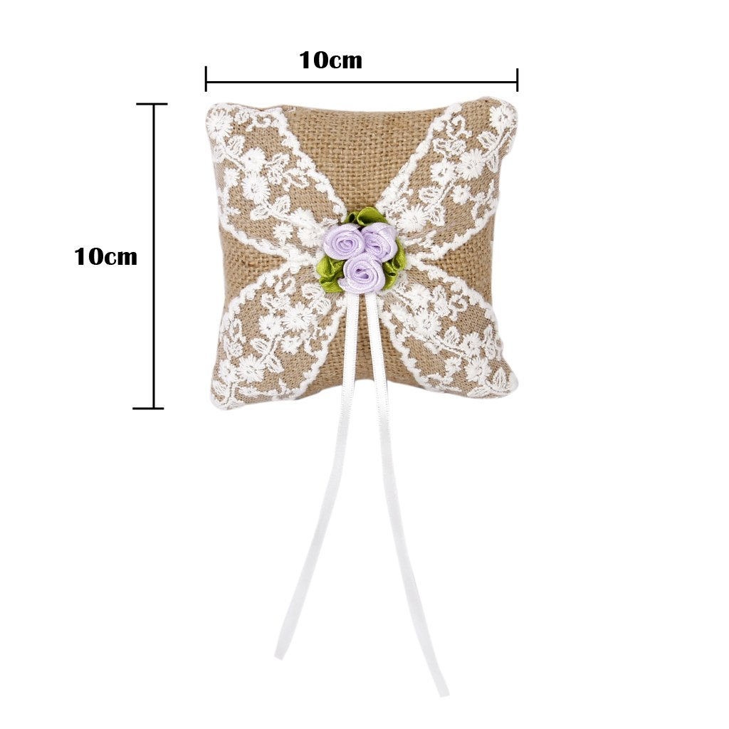 비치 웨딩 반지 베개 화이트 10x10cm 새틴 리본  - Ring Bearer Pillow 리뷰 및 가격