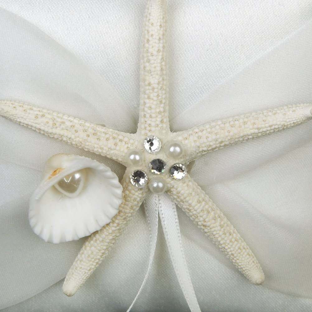 비치 웨딩 반지 베개 화이트 10x10cm 새틴 리본  - Ring Bearer Pillow 리뷰 및 가격
