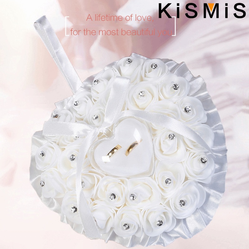 웨딩 링 베개 커플 로즈 링 박스 웨딩 스토리지 소품  - Ring Bearer Pillow 리뷰 및 가격